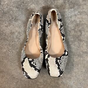 Vince Camuto Etheda Snake Print Ballet Flats Women’s Size 9 M Slip On Shoes